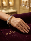 ✨ Regal Radiance: Three-Row Diamond Lattice Bangle ✨