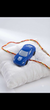 Fun Blue Police Car Toy Rakhi with Colorful Festive Thread for Kids
