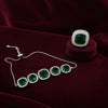 Emerald Green Adjustable Bracelet & Statement Ring Set