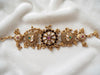 Traditional Designer Cuff Bracelet with Gemstone Accents