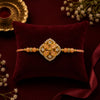 Premium Floral Stone Rakhi with Crystal Detailing & Silk Thread