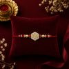 Premium Hexagon Floral Stone Rakhi with Cubic Zirconia Crystals