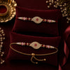 Premium Bhaiya Bhabhi Rakhi Lumba with Crystal Beads