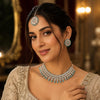 Elegant Kundan Turquoise Blue Stone Necklace Set