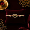 Luxury Waheguru (ਵਾਹਿਗੁਰੂ) Rakhi with Crystal Border