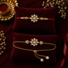 Luxury Floral Kundan Rakhi & Lumba Set