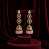 Elegant Pink Stone Jhumka Earrings