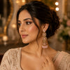 Elegant Pink Stone Jhumka Earrings