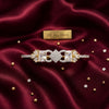 Elegant Gold-Plated Princess Cut Crystal Bracelet