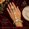 Royal Floral Gold-Plated American Diamond Bridal Hathphool