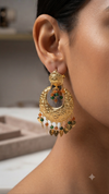 Exquisite traditional gold-plated chandbali earrings