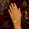 Elegant Gold-Plated Floral Filigree Hathphool for Women