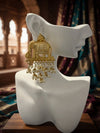 Traditional Temple-Style Gaja Earrings with Multi-Pearl Hangings
