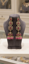 Elegant Pink Stone Jhumka Earrings