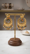 Exquisite traditional gold-plated chandbali earrings