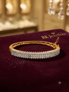 ✨ Regal Radiance: Three-Row Diamond Lattice Bangle ✨