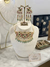 Royal Kundan & Pearl Choker Necklace Set with Matching Peacock Earrings