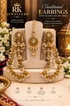 Traditional Earrings with Sahare & Maang Tikka