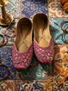 Radiant Magenta Shimmer & Mirror-Work Ethnic Juttis / Mojris