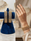 Elegant Polki Stone-Embellished Gold-Plated Bangles Set