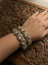 Antique Gold Kundan & Crystal Heart Bangle Set