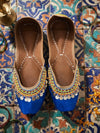 Royal Blue Multi-Beaded & Coin Accent Ethnic Juttis / Mojris