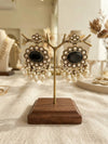 Traditional Pearl-Cluster Antique Gold Jhumka Earrings
