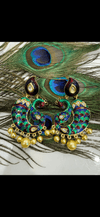 Elegant peacock style earrings