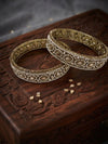 Antique Gold Kundan & Pearl Beaded Designer Bangle Set